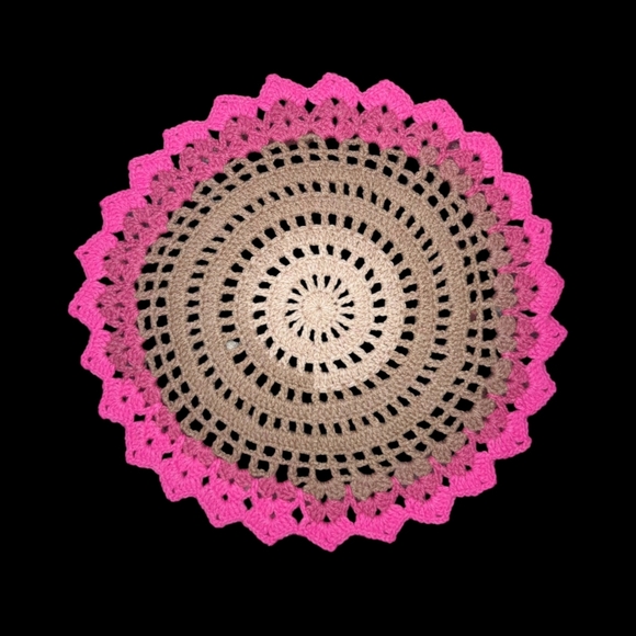 Hand Crafted Other - Handmade Variegated Browns/Pink Crochet Floral Doily Set Of 2